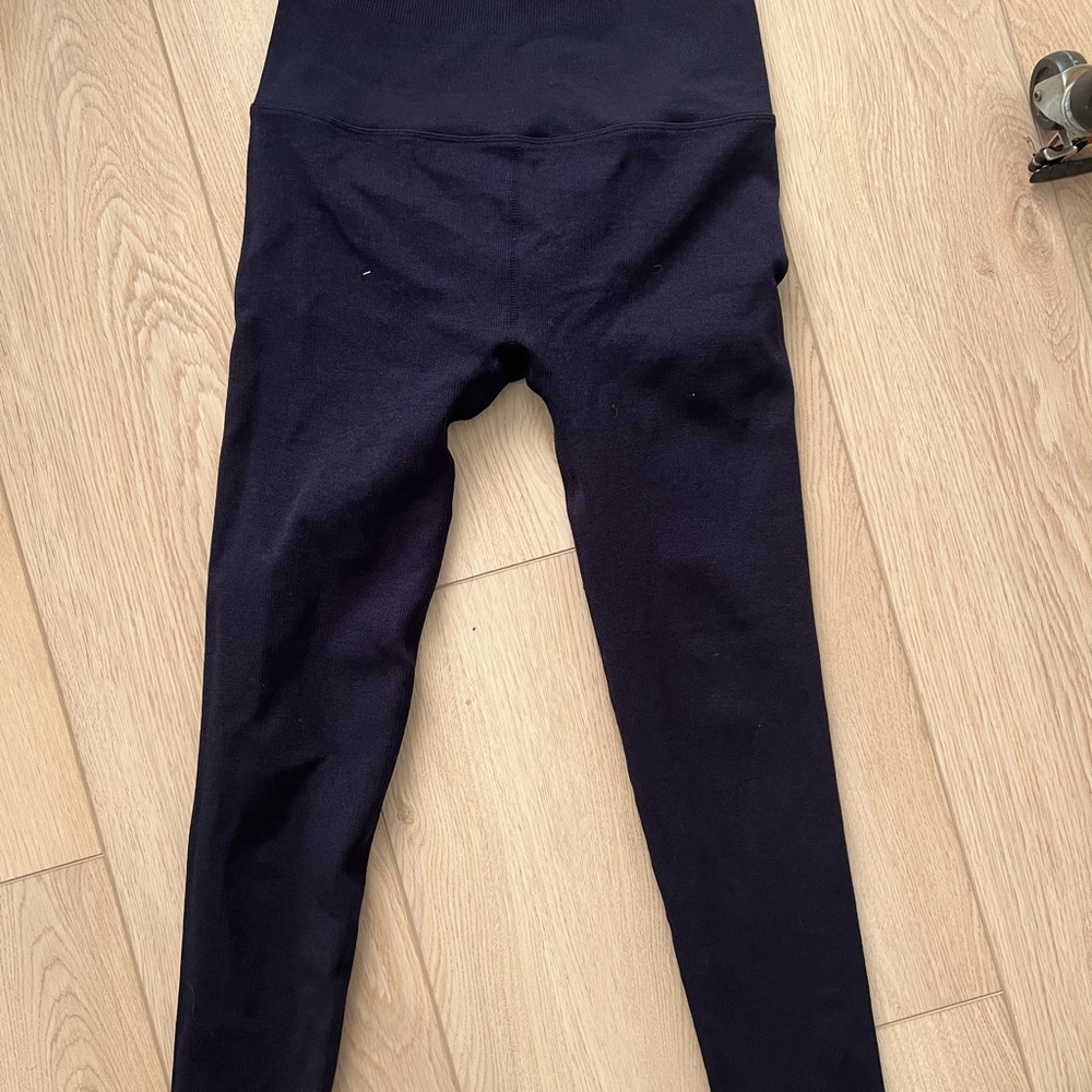 Spiritual gangster ribbed seamless navy blue legging